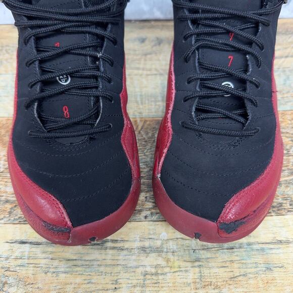 Nike Air Jordan 12 XII Retro Flu Game Black Red GS 153265-065 Youth Size 5Y Rare - Picture 4 of 11